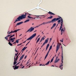 Preston & James Purple Maroon Tie Dye Crop Tee